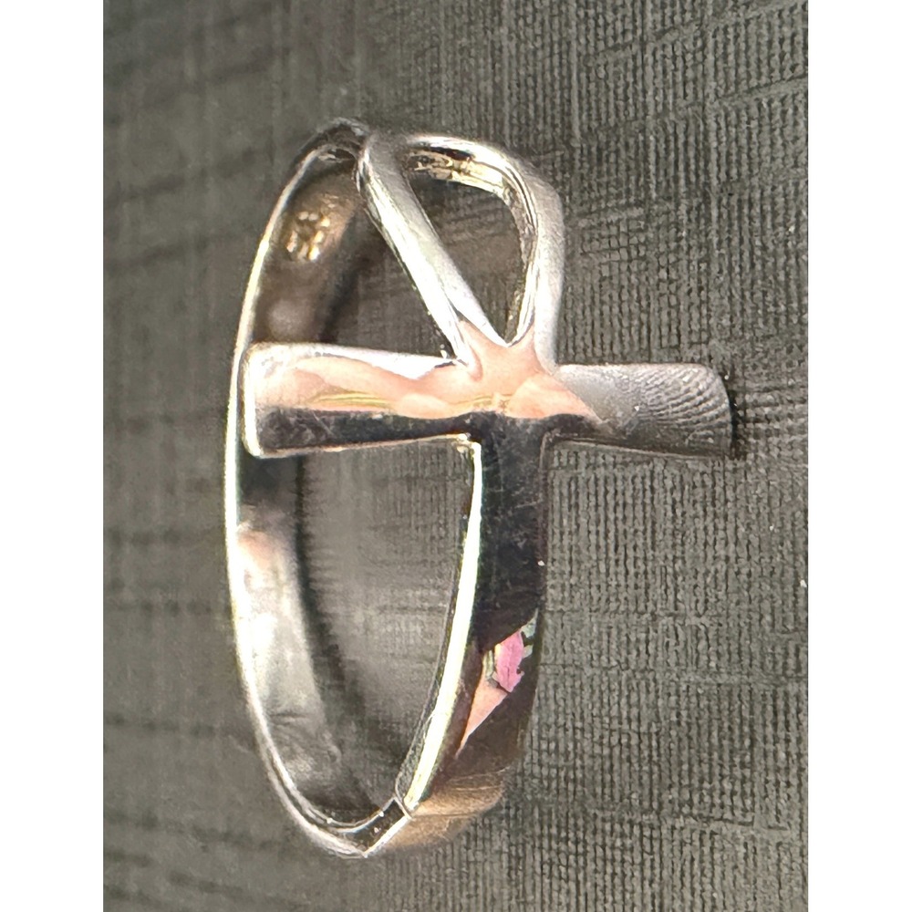 Sterling Silver Ankh Ring Egyptian Revival 925